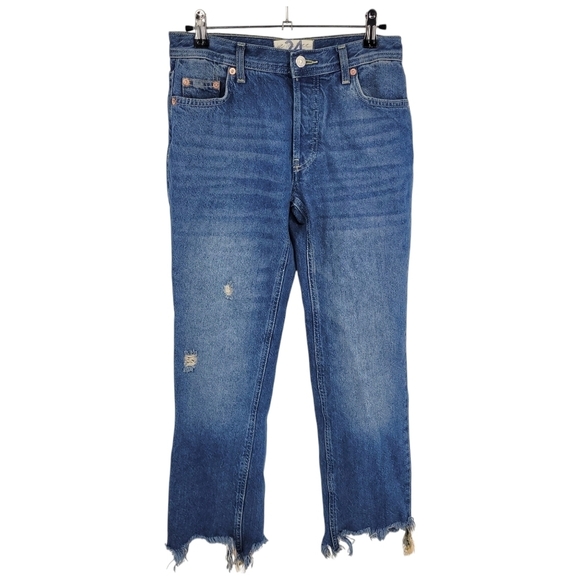 We The Free Womens Cropped Distressed 100% Cotton Jeans Size 24 - Picture 2 of 12